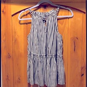 Loft gingham peplum tank small
